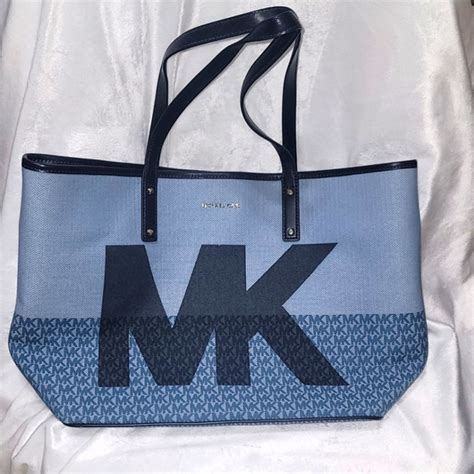 michael kors carter denim open tote|Michael Kors Carter Denim MK Open Tote, Created for Macy's.